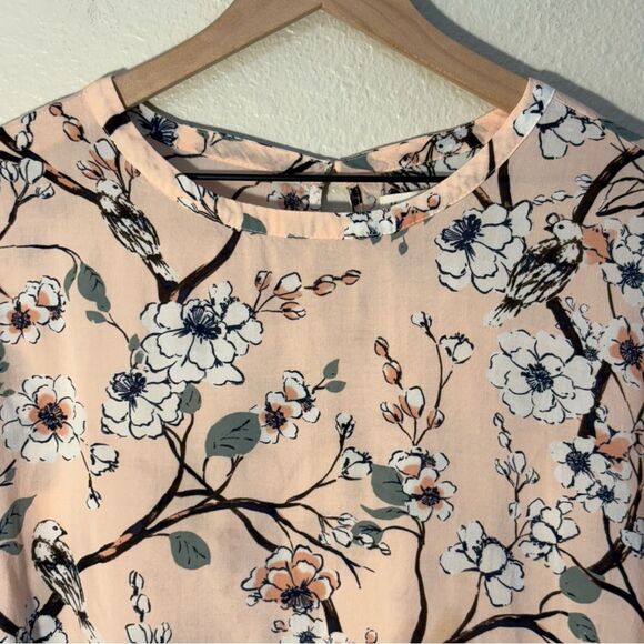 Lucky Brand Floral Blouse in Peach and Blue - Picture 3 of 7